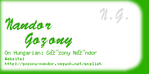 nandor gozony business card